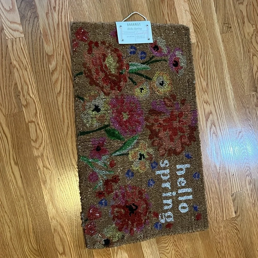 Anthropologie Hello Spring Door Mat NWT